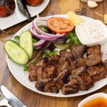 Succulent and flavorful tikka kebab with spices and herbs