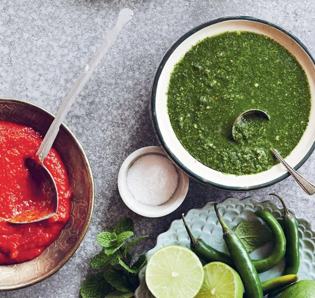 Spicy and tangy chatni sauce with fresh herbs in our menu at bamyan palace